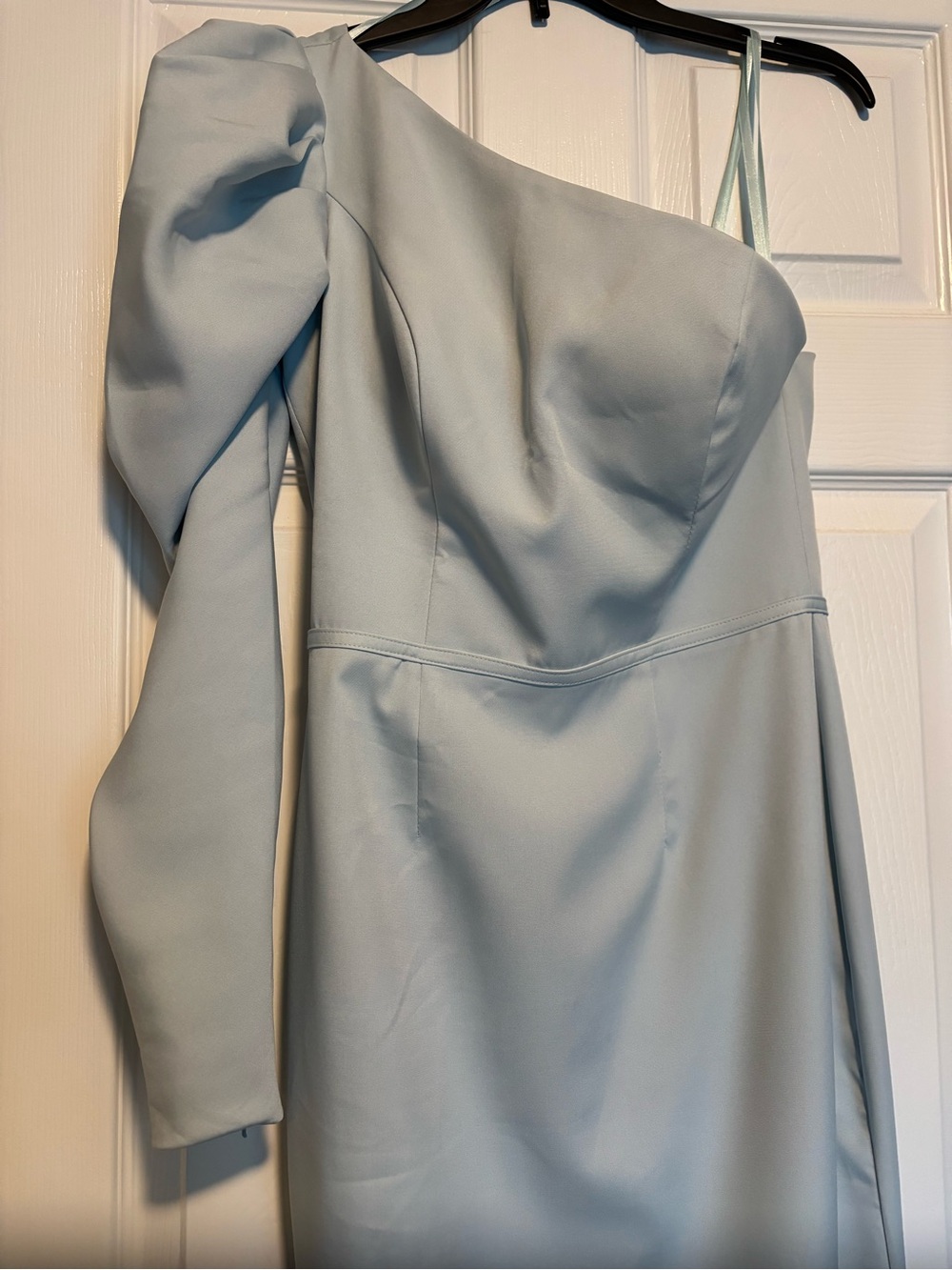 Mac Duggal One-Shoulder Light Blue Evening Gown - Picture 10 of 16